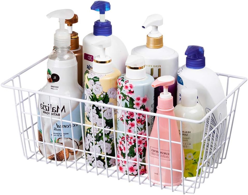 SANNO Freezer Baskets Pantry Storage Bins, Farmhouse Wire Storage Baskets Organizer Storage Bins