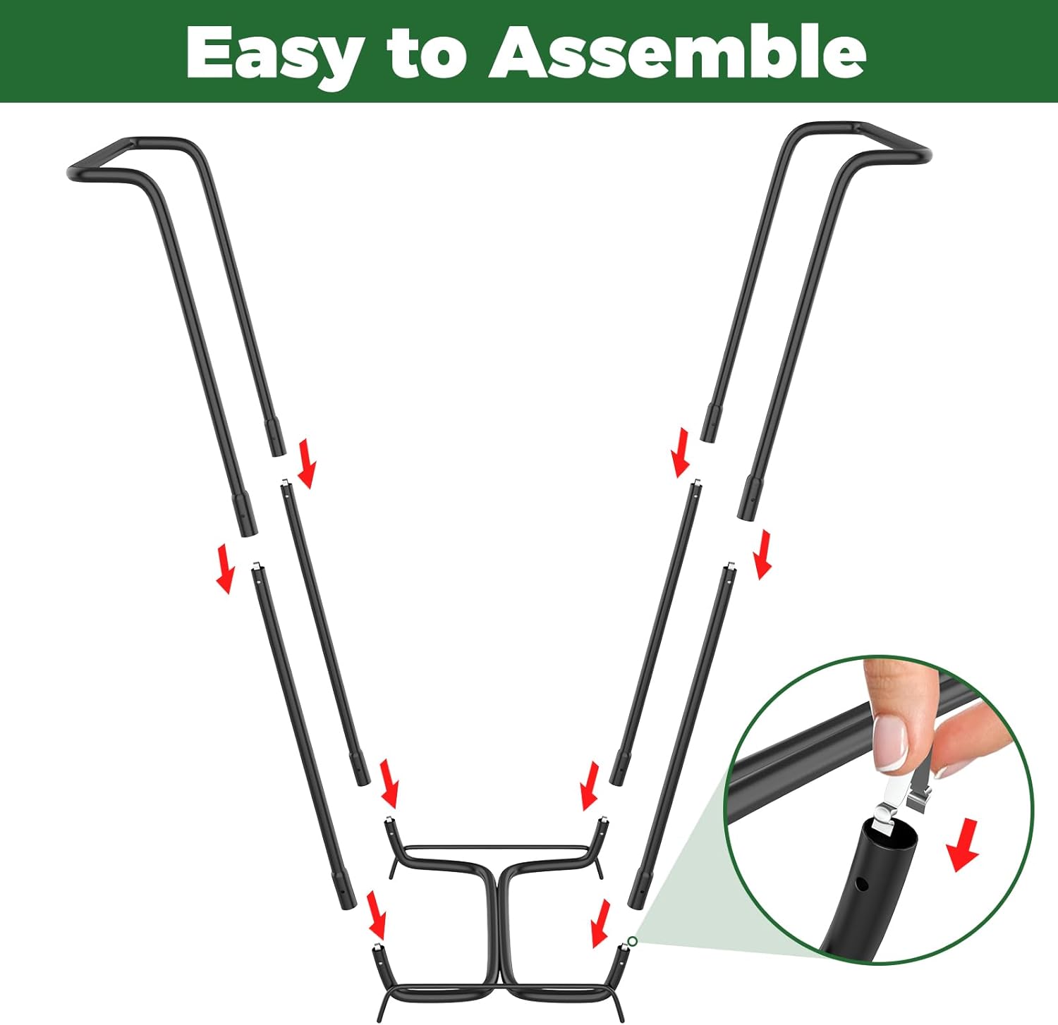 2PCS Outdoor Trash Bag Holder Metal Garden Trash Bag Holder for Yard Waste Stand Holds 30-45