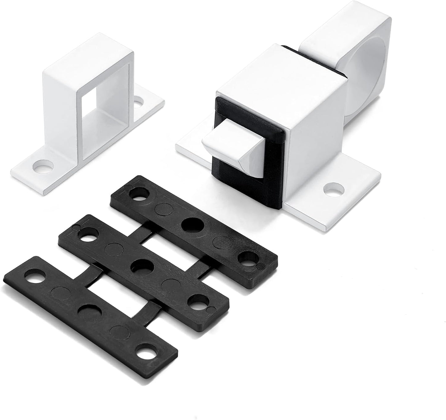 2 Packs Spring Door Lock, White Self-Closing Gate Latch with Aluminum Alloy, Security Latch for