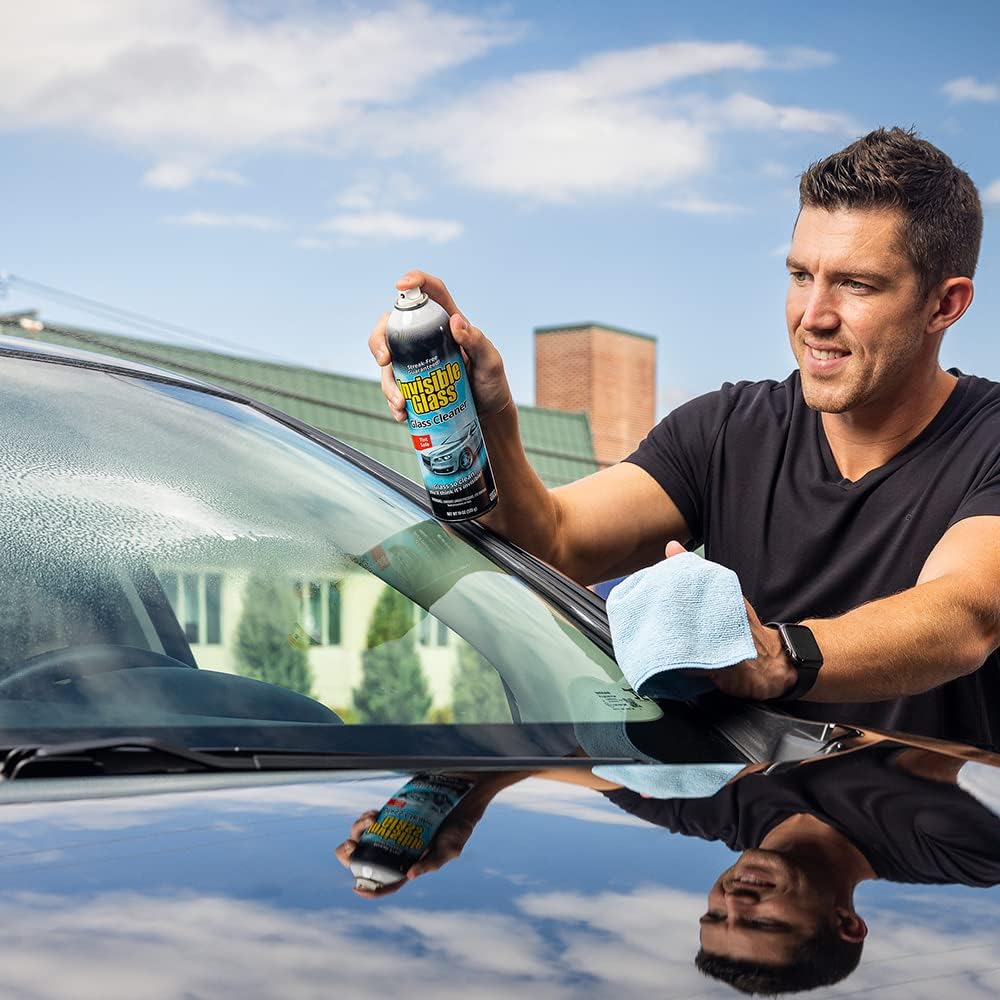 Invisible Glass 91164-12PK Premium Aerosol Glass and Window Cleaner for Auto and Home Cleans Glass