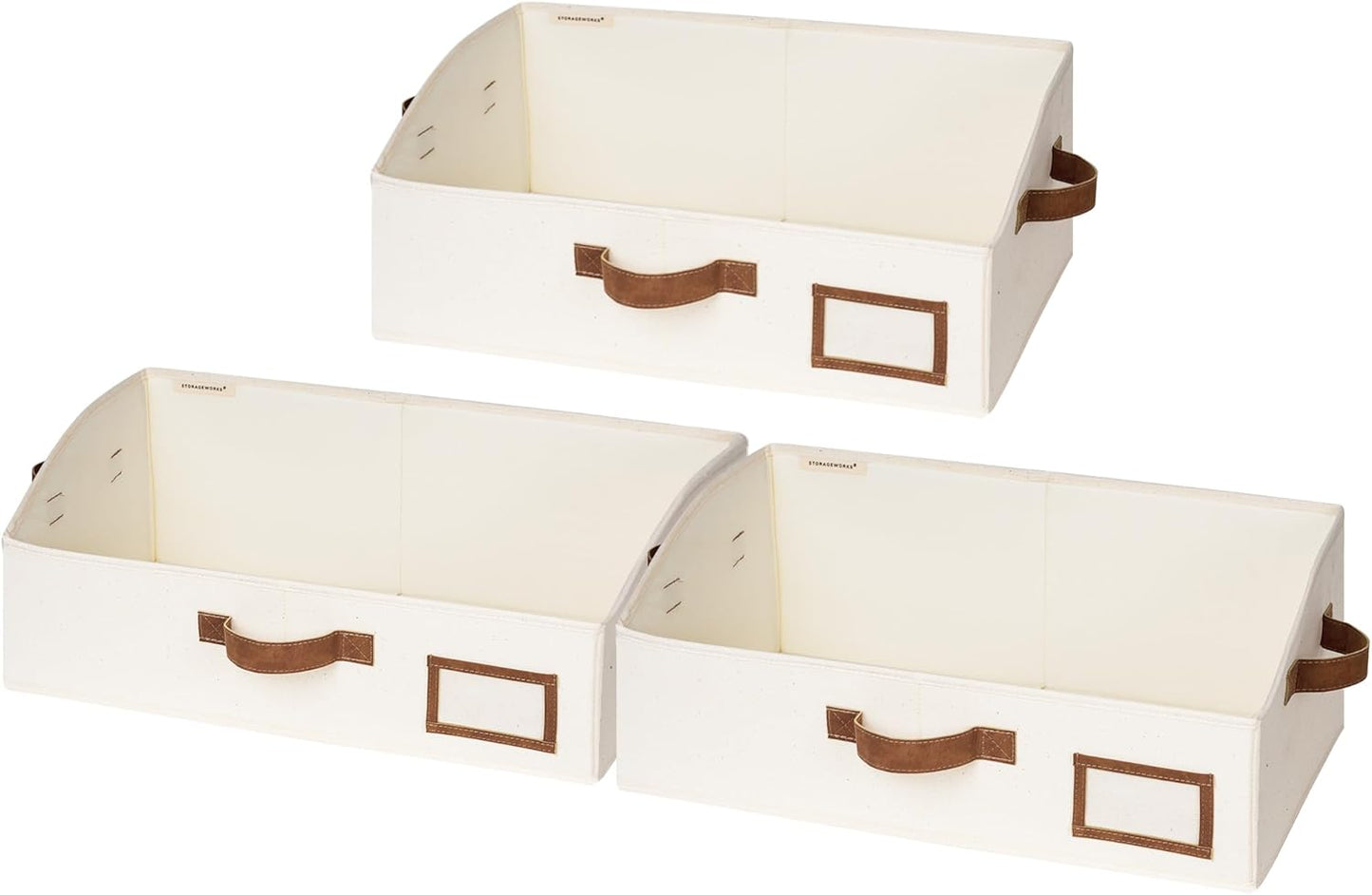 StorageWorks Closet Storage Bins, Trapezoid Organizer Box for Shelves, Fabric Clothes Bin, Foldable