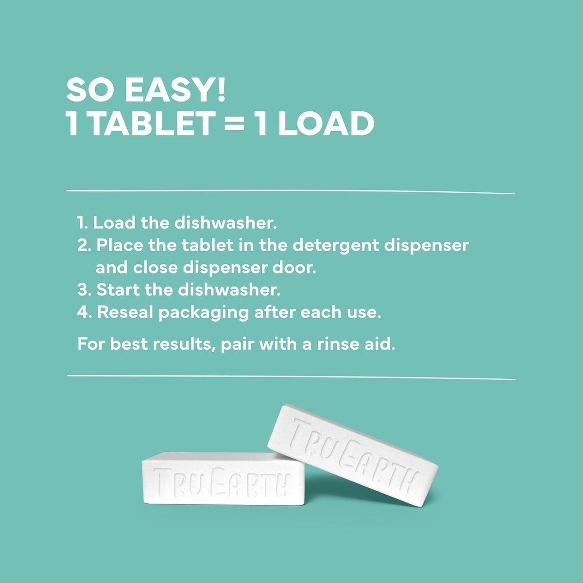 Tru Earth Dishwasher Detergent Tablets | Eco Friendly Alternative to Liquid Pods | 40 Tablets |