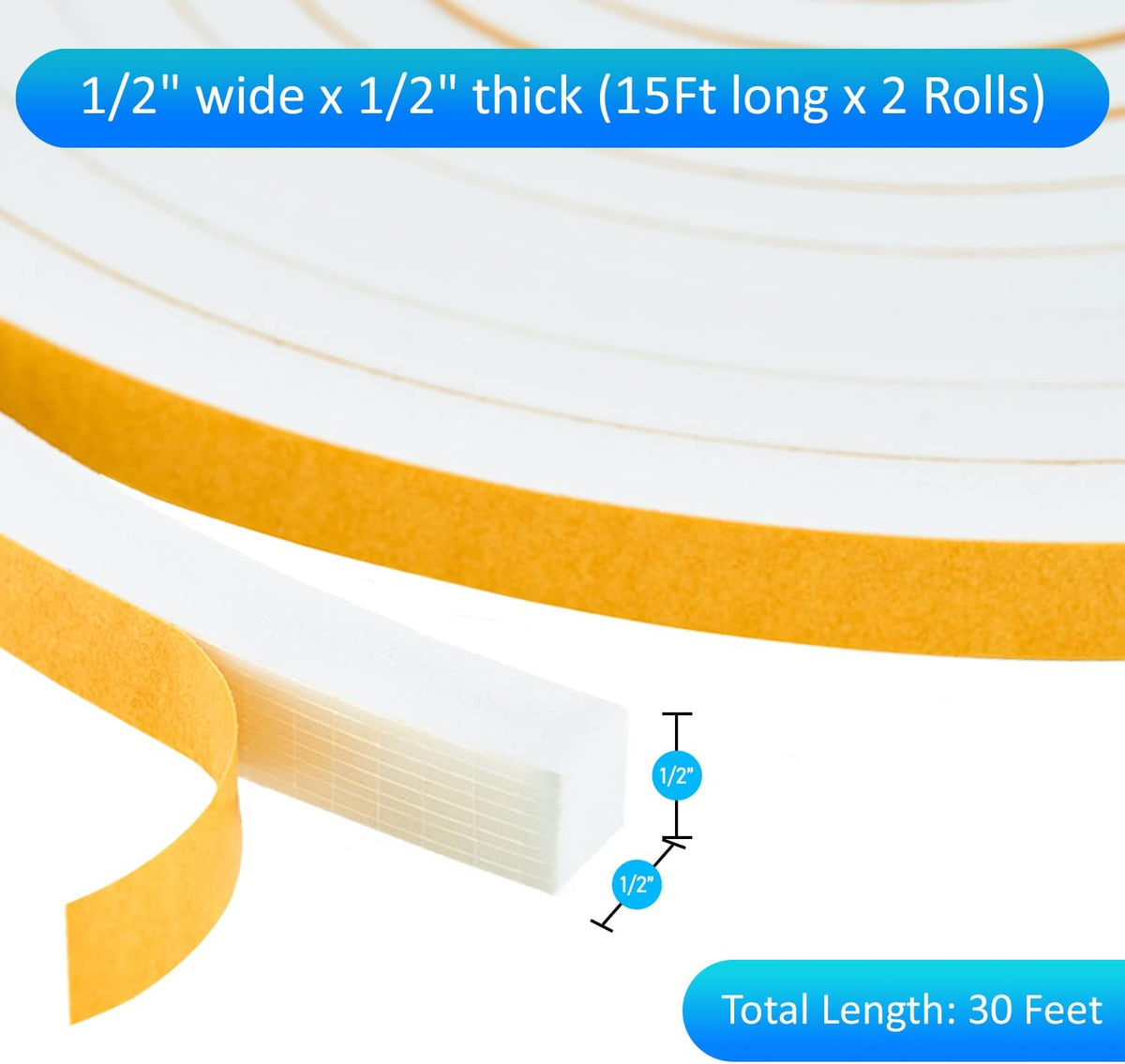 High Density Foam Weather Stripping Door Seal Strip Insulation Tape Roll for Insulating Door Frame