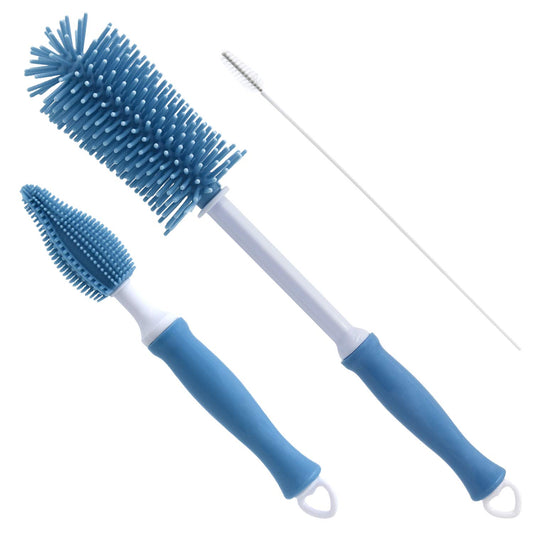 Silicone Cleaning Brush, 12" Long Handle Water Bottle Cleaner