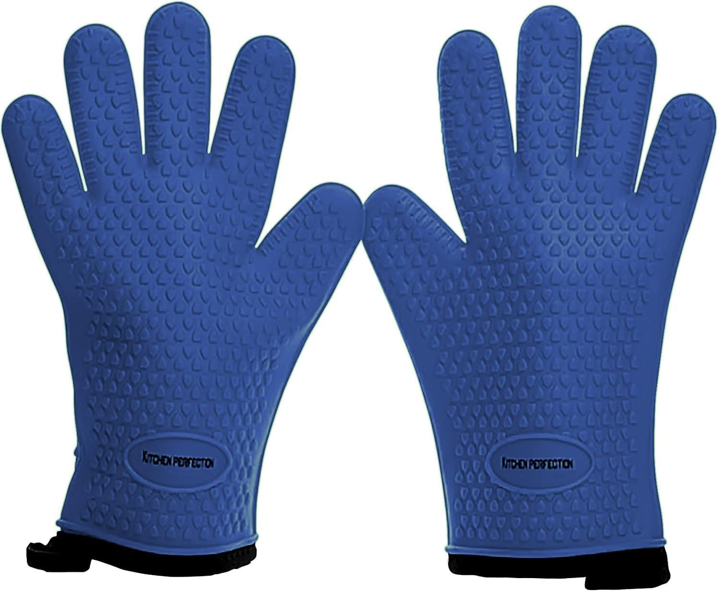 KITCHEN PERFECTION XL Silicone Smoker Oven Gloves-Extreme Heat Resistant BBQ Gloves-Handle Hot Food