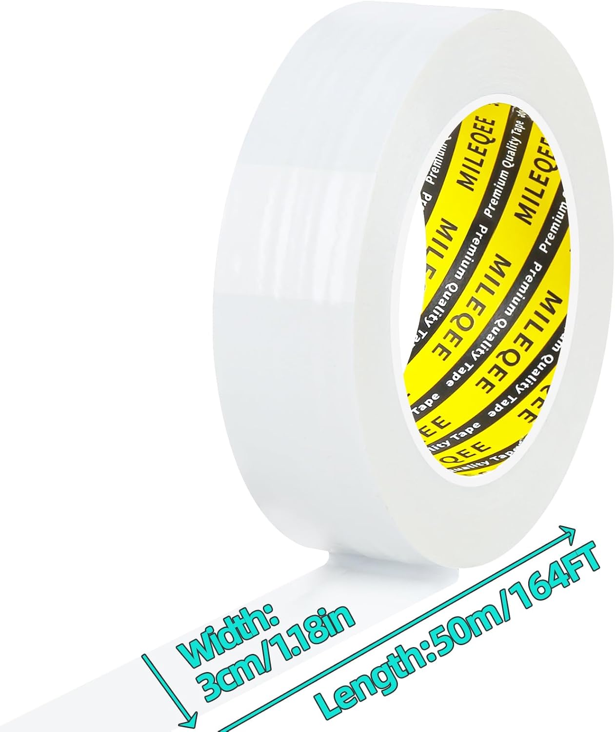 Window Weather Stripping Door Seal Tape White, 1.18in x 164FT, Automotive Weatherstrip Adhesive