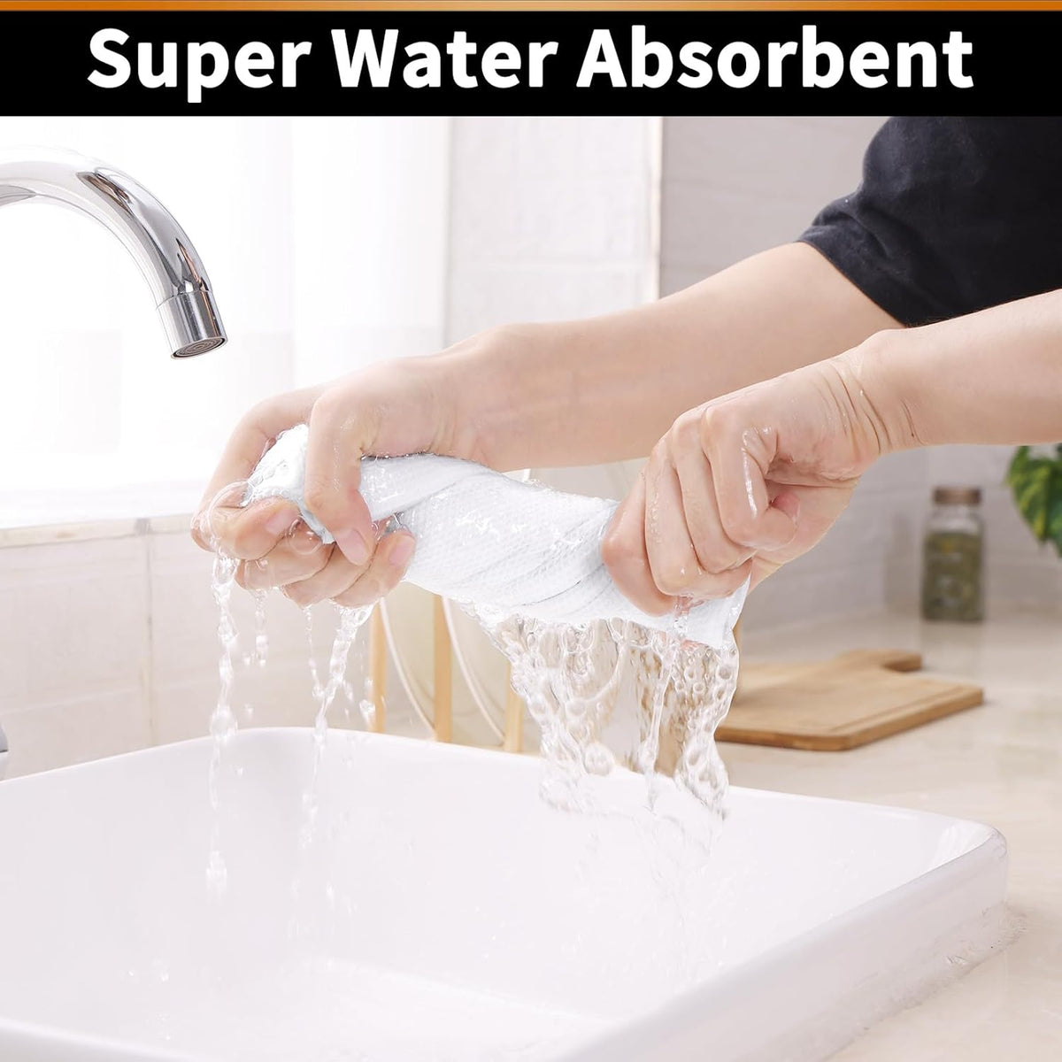 Homaxy 100% Cotton Waffle Weave Kitchen Towels - 4 Pack Soft and Absorbent Dish Towels - 16 x 26