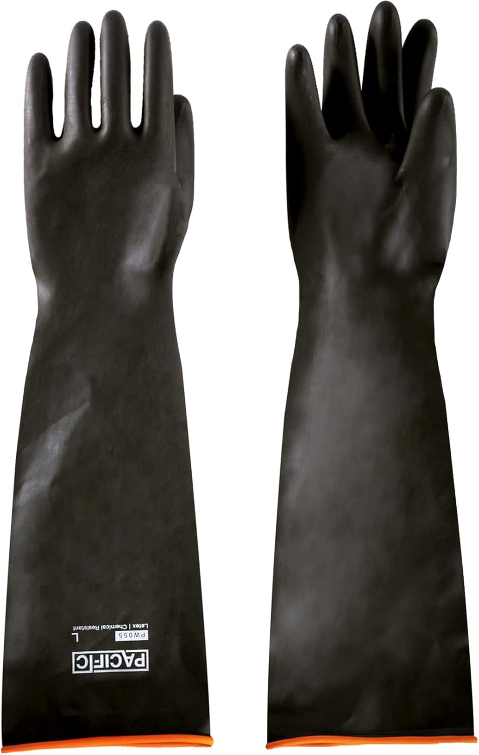 PACIFIC PPE Heavy Duty Latex Chemical Gloves, Strong Acid Resistance Rubber Gloves, Against Alkali