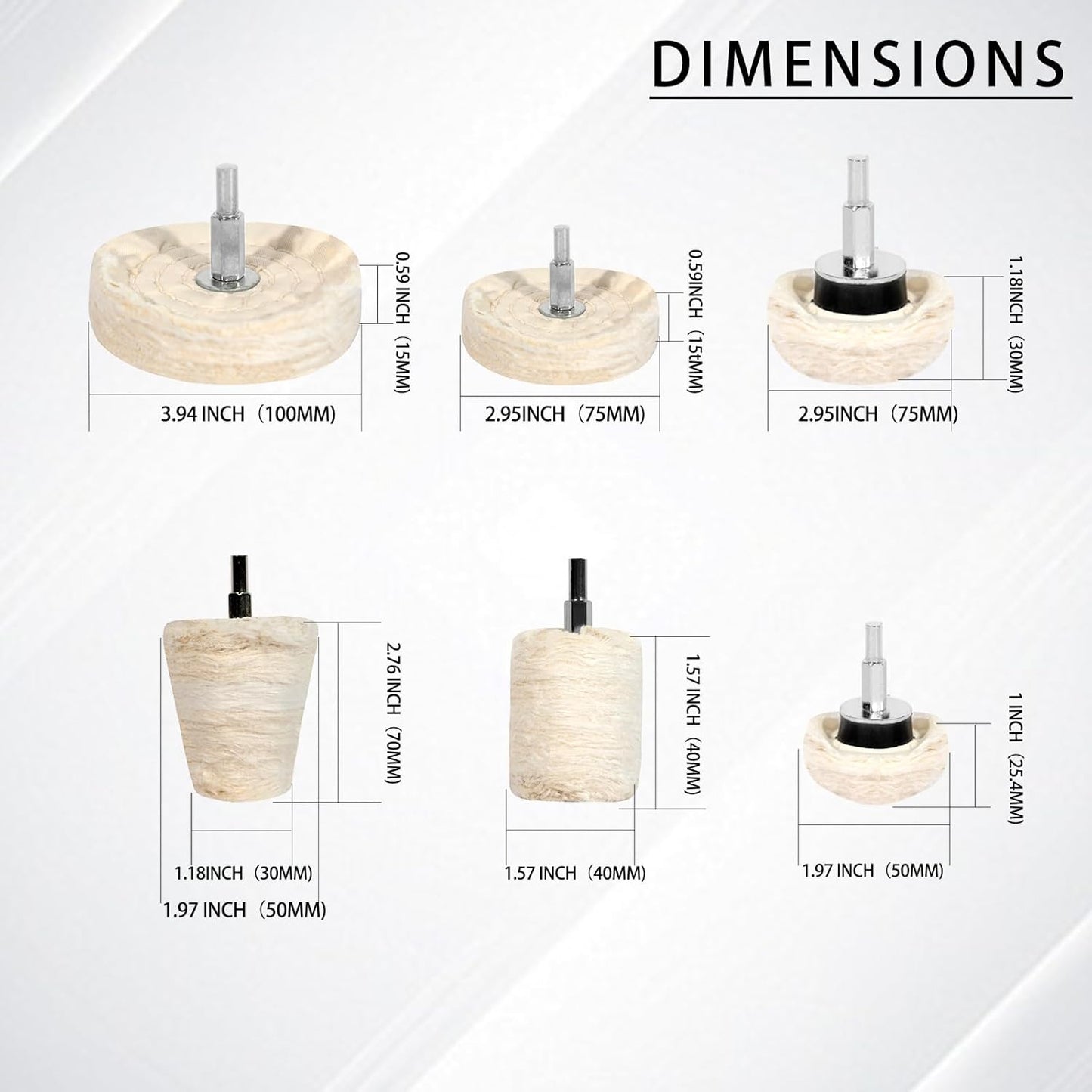6PCS Buffing Wheels for Drill and 3 PCS Polishing Compounds, Wheel Polishing Kit, Polishing Wheel