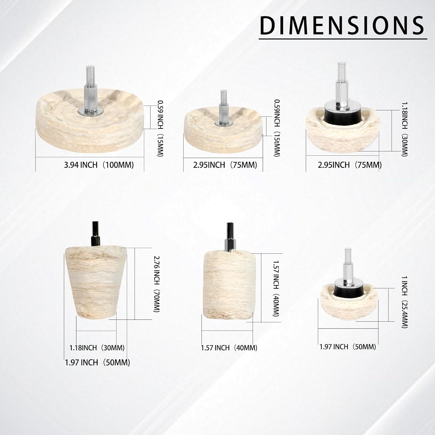 6PCS Buffing Wheels for Drill and 3 PCS Polishing Compounds, Wheel Polishing Kit, Polishing Wheel