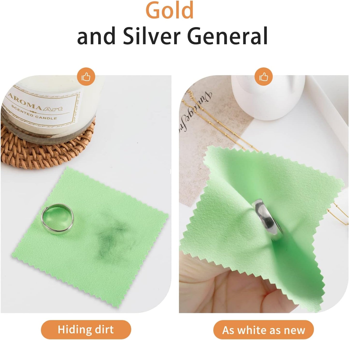 CATIFLIN 100pcs Jewelry Cleaning Cloth, Silver Polishing Cloth Individually Wrapped, Small Jewelry