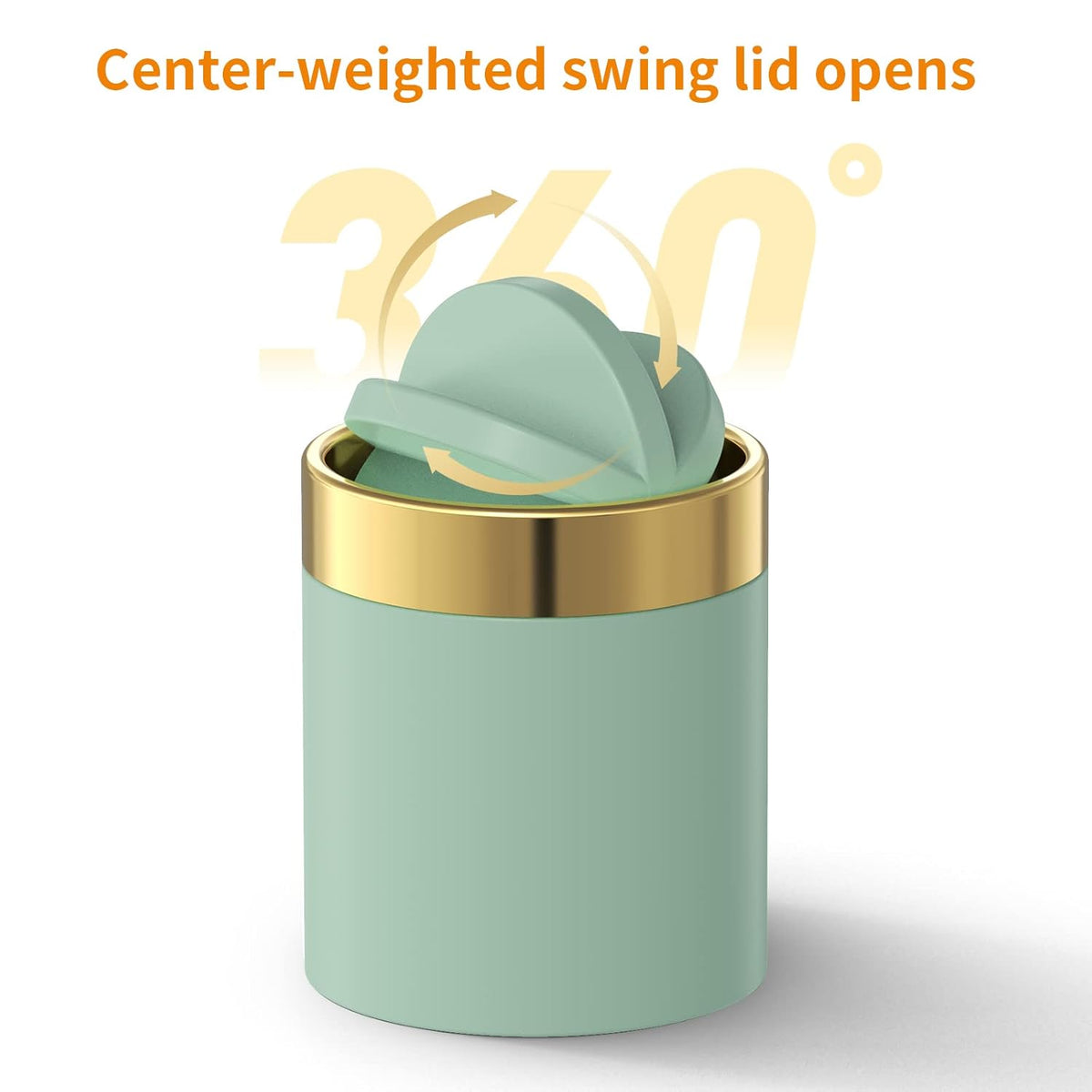 Mini Trash Can with Lid, Desktop Small Trash Can Recycling Bin Cute Metal Garbage Can for Tabletop