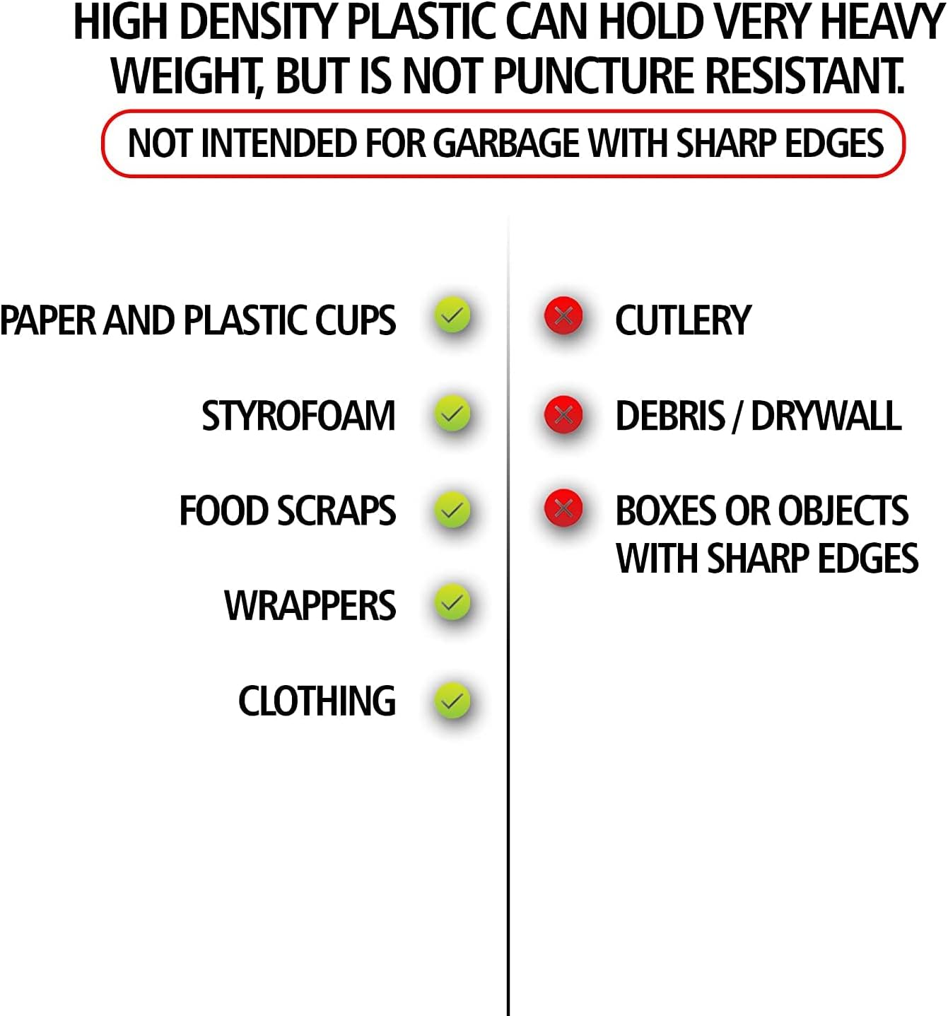 Aluf Plastics High Density Trash Bags, 55 Gallon, 200 Count, 17 Micron (eq), 36" x 60", Clear, for