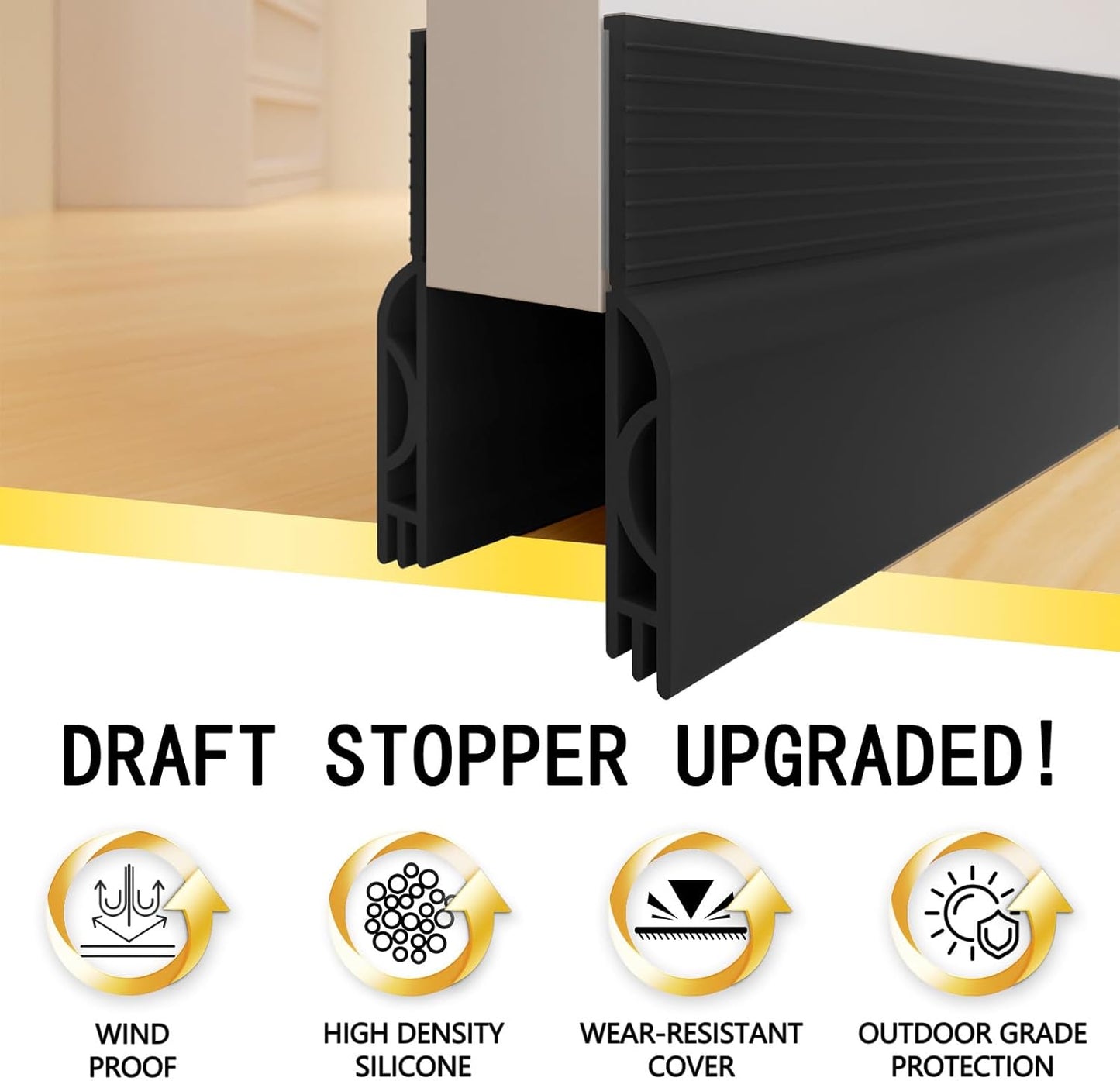 Door Draft Stopper,Door Sweep for Bottom of Door,Weather Stripping Door Seal Draft Guard Blocker