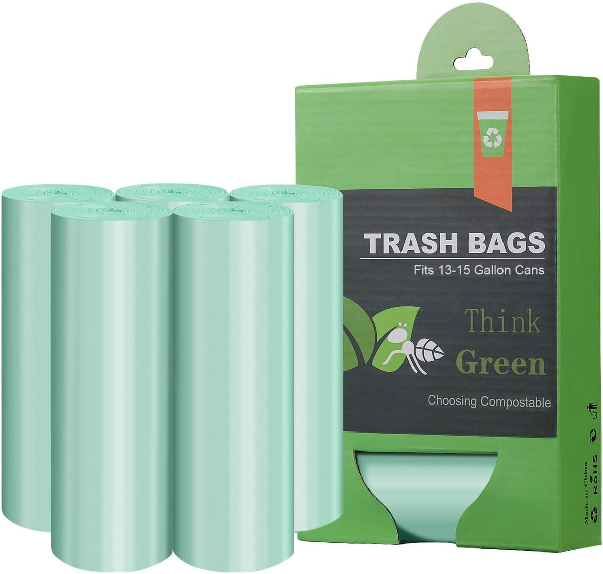 Compostable Trash Garbage bags,AYOTEE 13-15 Gallon Tall Kitchen Trash Bags,Heavy Duty Unscented