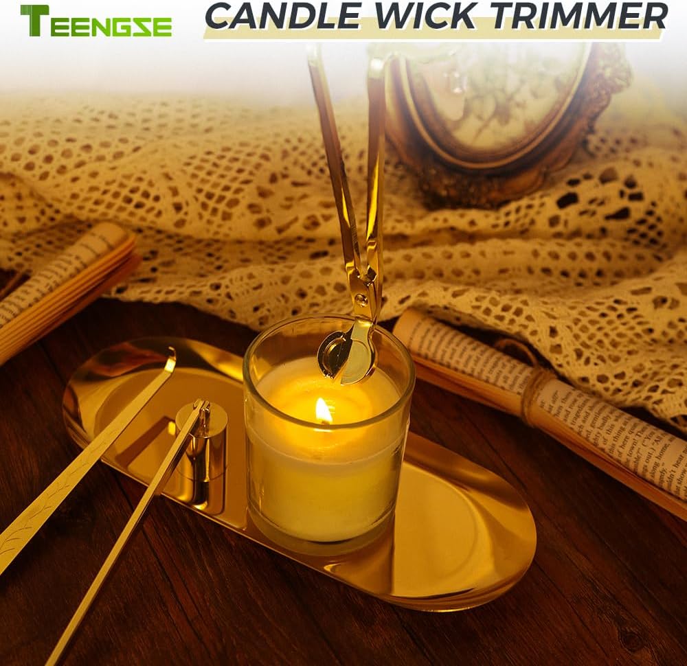 3 in 1 Candle Accessory Set, Candle Wick Trimmer, Candle Wick Snuffer, Candle Wick Dipper