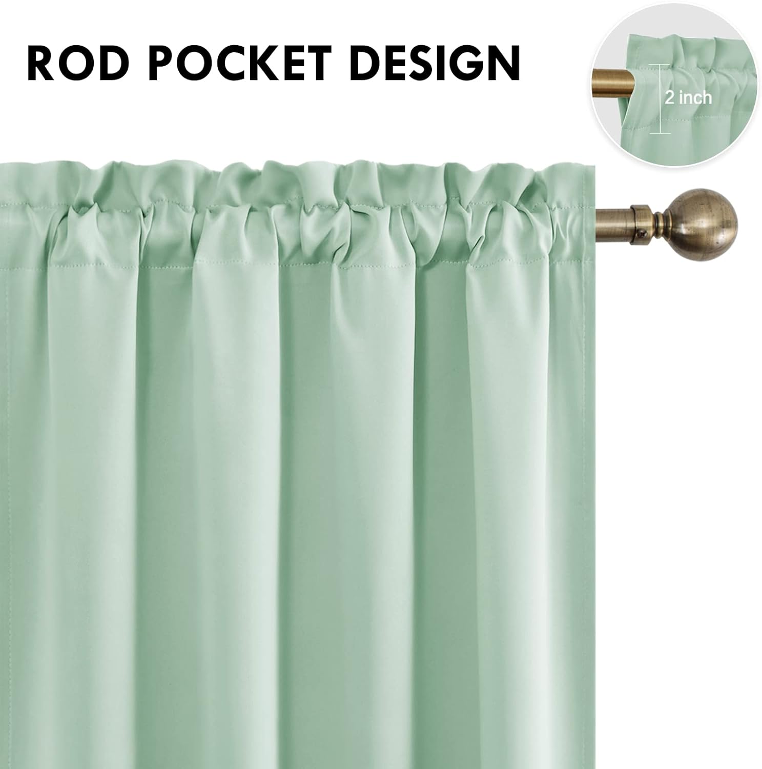 DWCN Blackout Curtains Room Darkening Thermal Insulated Bedroom Curtains Window Curtain Panels, 52