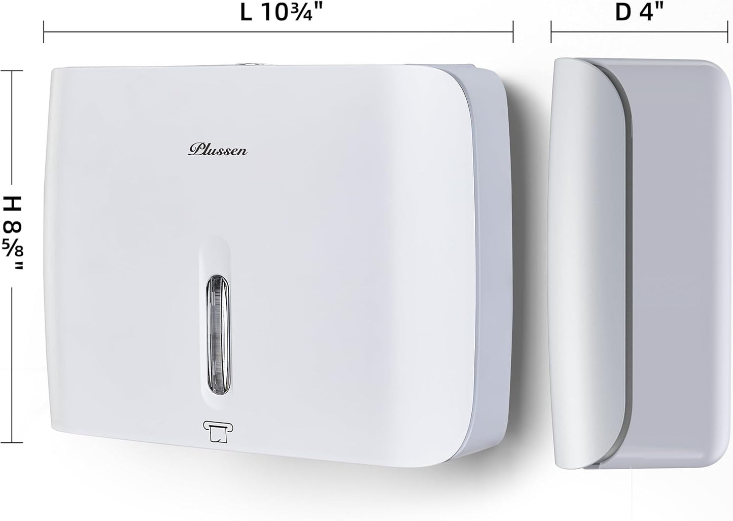 Paper Towel Dispenser Wall Mount Commercial Pack of 3 White Holder Fits Multifold Hand Towels for