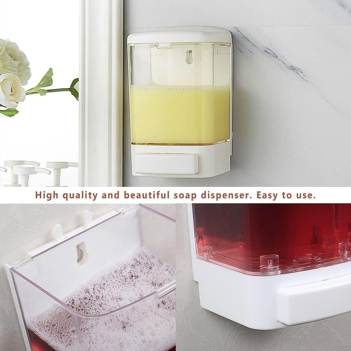 Manual Soap Dispenser Bathroom Kitchen Wall Mounted Commercial Soap Dispenser for Liquid Containers