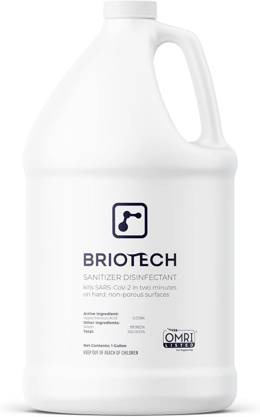 BRIOTECH Sanitizer Disinfectant Hypochlorous, Kill 99.99% of Viruses & Bacteria, Control Mold