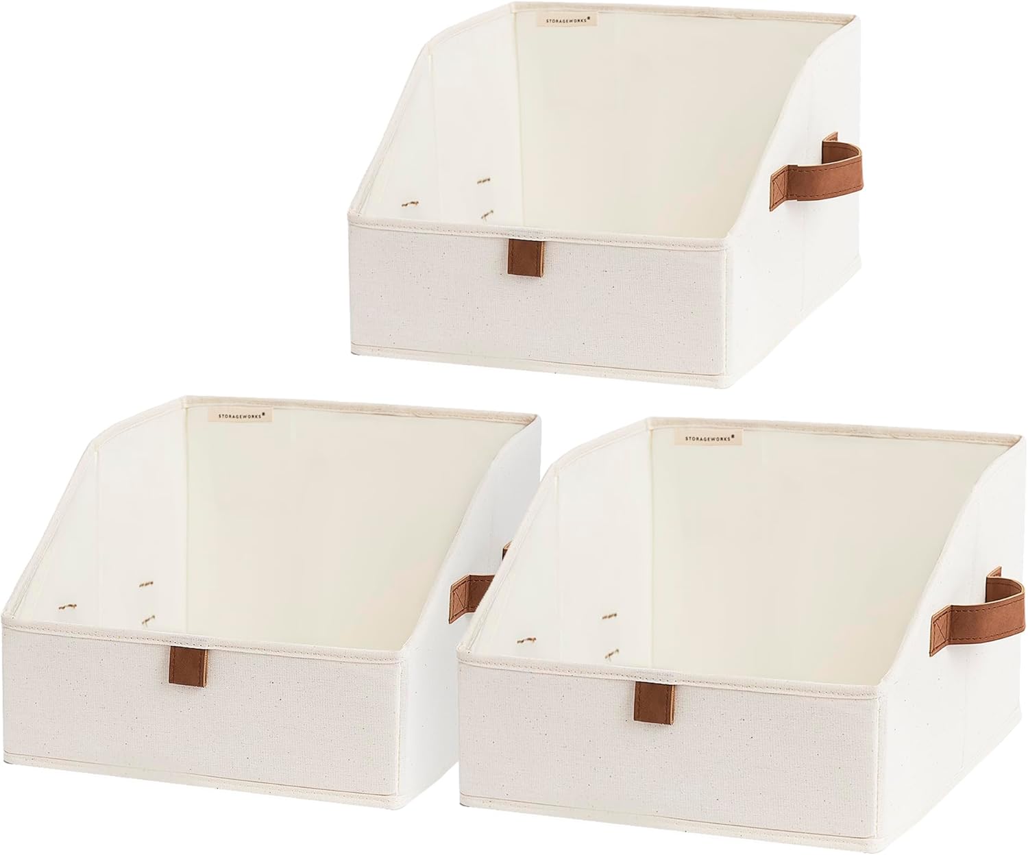 StorageWorks Closet Storage Bins, Trapezoid Organizer Box for Shelves, Fabric Clothes Bin, Foldable