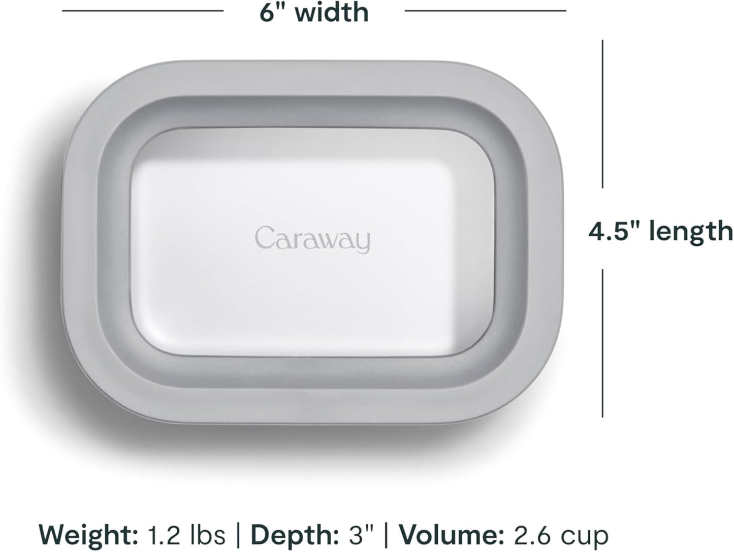 Caraway 6pc Glass Food Storage Set - 2.6 Cup Storage Containers For Food (6) - Non-Toxic