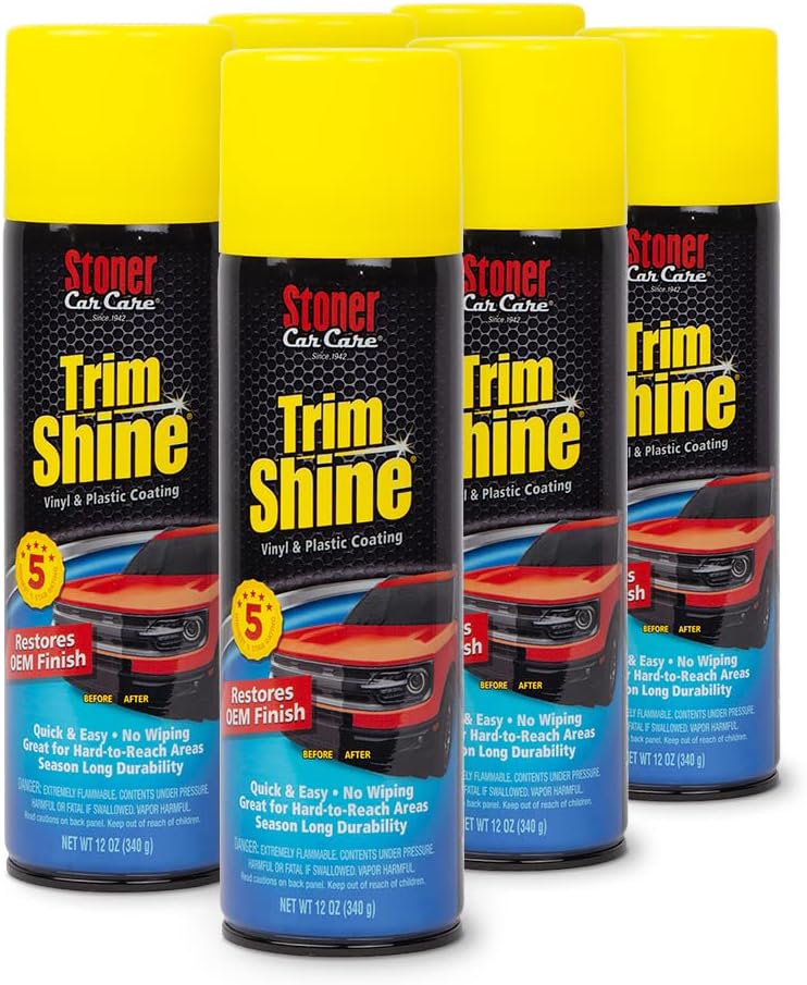 Stoner Car Care 91034-6PK Trim Shine – Vinyl and Plastic Protectant for Interior and Exterior