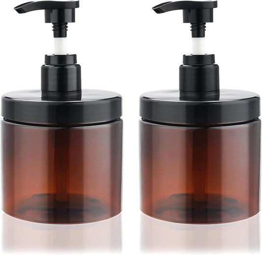 Cosywell Pump Bottle Dispenser Shampoo and Conditioner Dispenser 2 Pack 16.9oz/500ml Wide Mouth