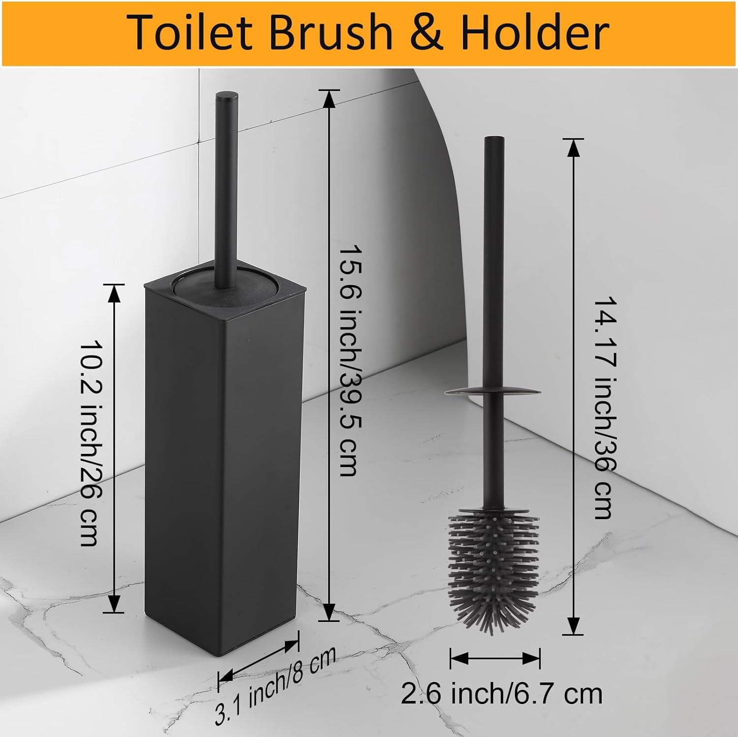BGL Toilet Brush and Holder Set 2 Packs Aluminium Free Standing, Bathroom Storage and Organization