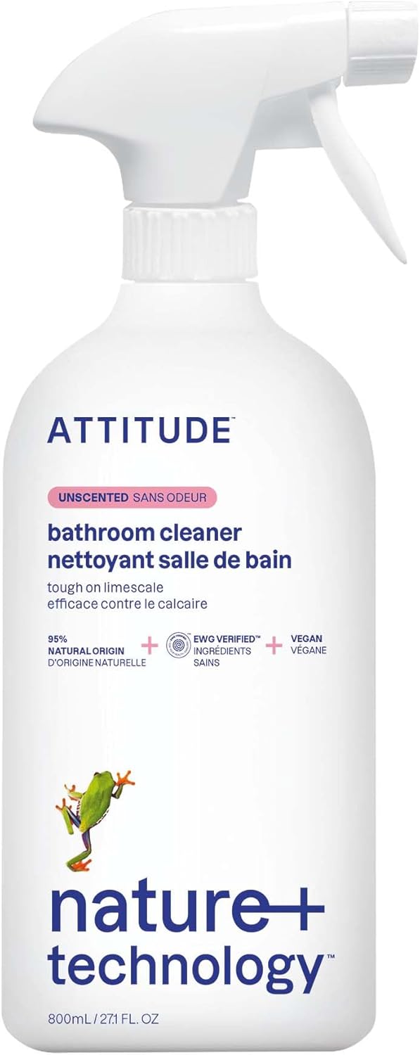 ATTITUDE Bathroom Cleaner Spray, EWG Verified, Plant-Based & Vegan, Safe for Bathroom Surfaces