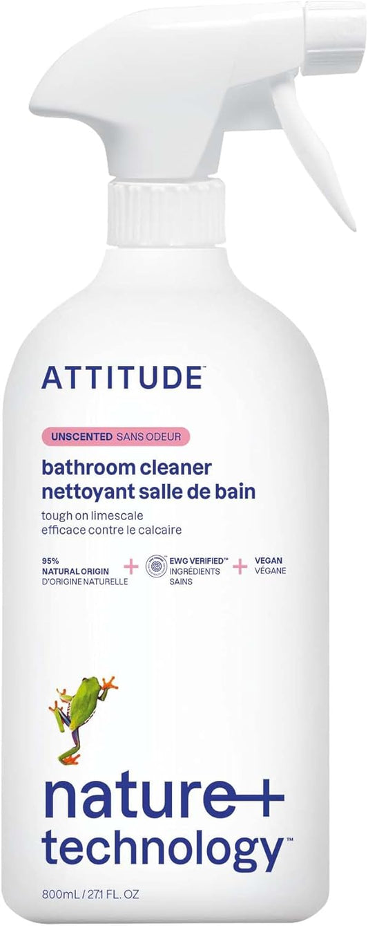 ATTITUDE Bathroom Cleaner Spray, EWG Verified, Plant-Based & Vegan, Safe for Bathroom Surfaces