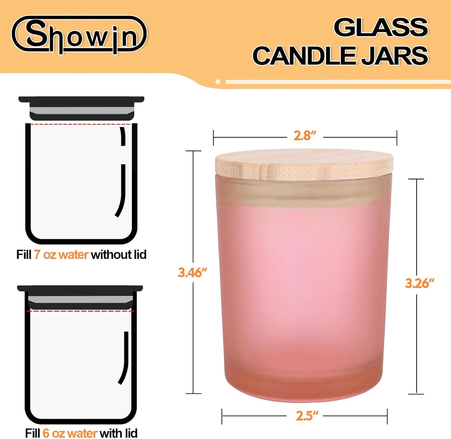 Thick Candle Jars for Making Candles 12 Pcs, 7 OZ Empty Jars with Wood Lids for Candle Making