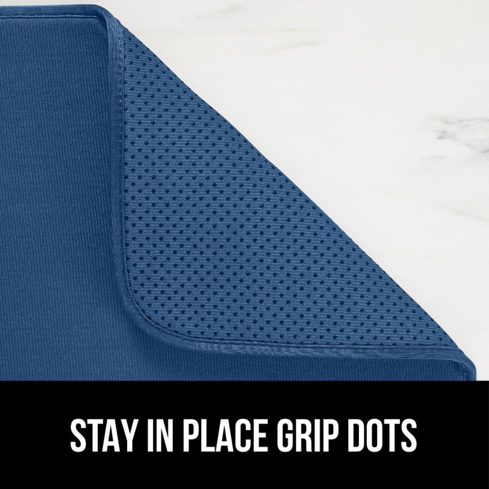 GORILLA GRIP Ultra Water Absorbent Microfiber Dish Drying Mat, 18x24, Quick Dry Thick Mesh, Slip