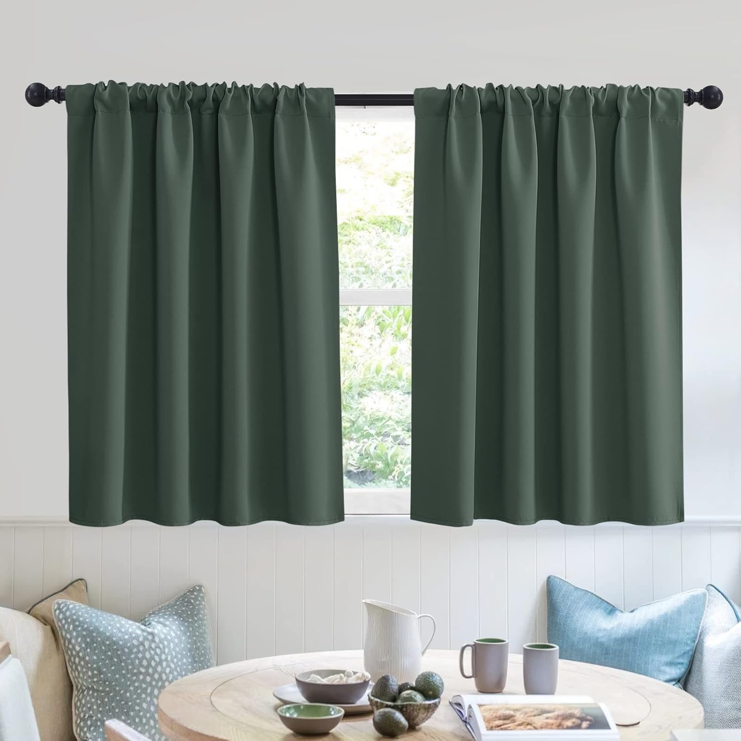 RYB HOME Bedroom Curtains Short - Blackout Privacy Energy Saving Curtains for RV Bunk Camper