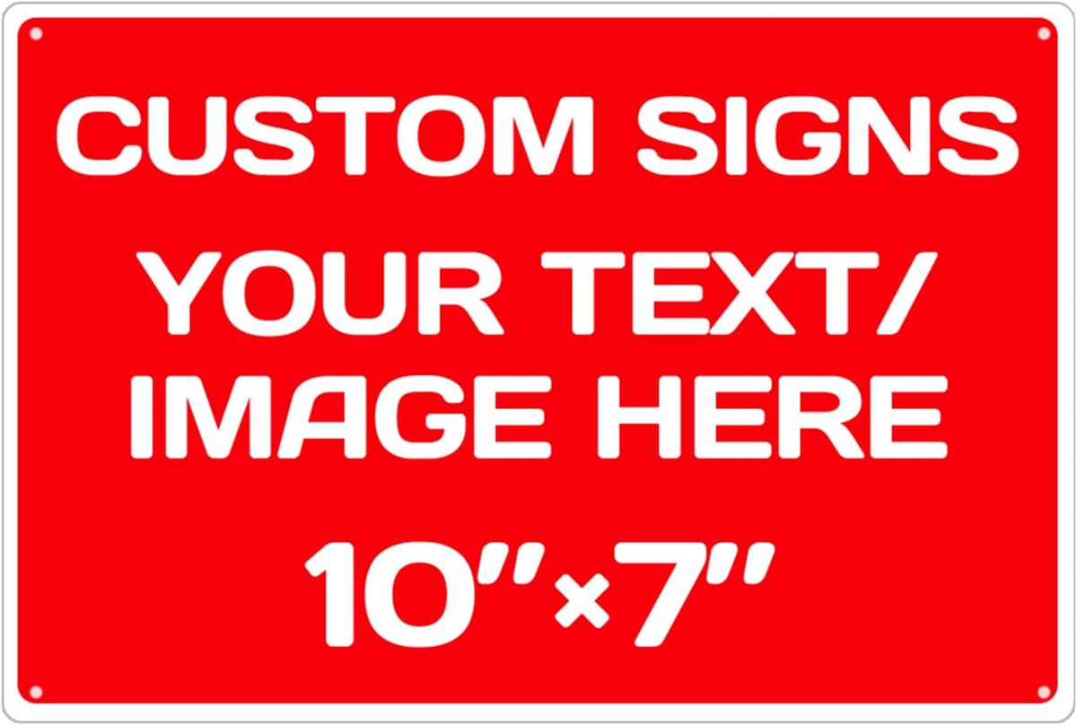 Personalized Aluminum Metal Signs - Weatherproof, Custom Text & Picture, Multiple Sizes, Hazard