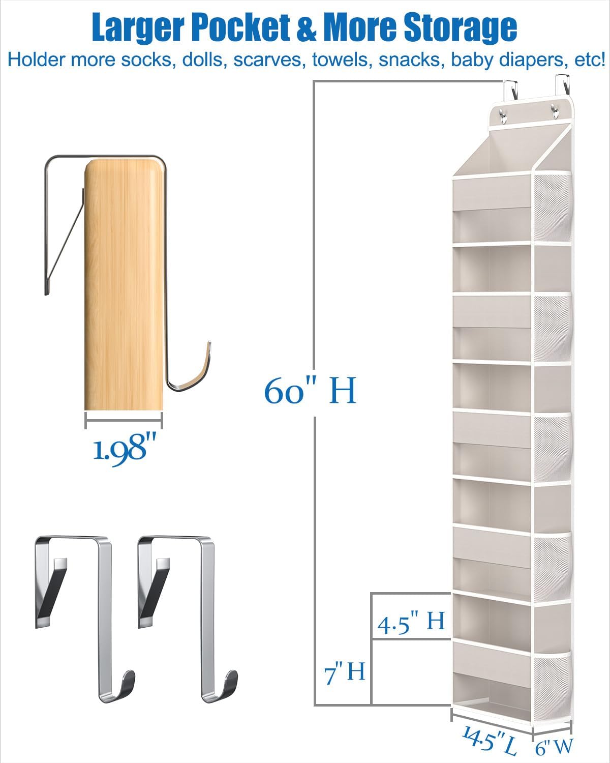Over The Door Storage Organizer, RV Bathroom Organizer, Over The Door Organizer Camper Storage and