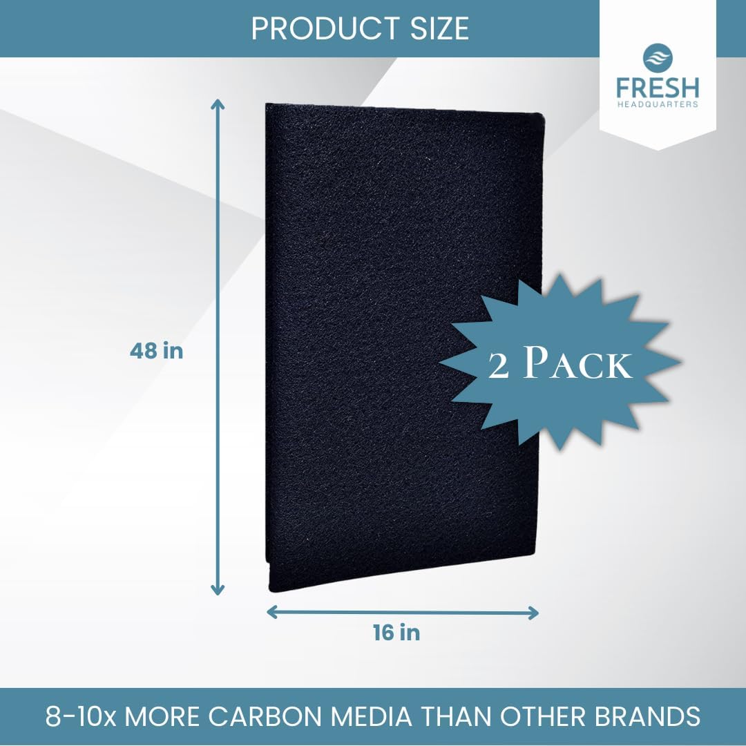 2-Pack Activated Carbon Charcoal Microwave Hood Filters - 18" x 15" Cut To Fit Kitchen Air Filter