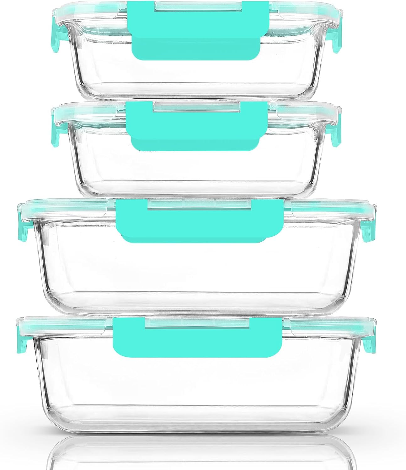 [80 oz & 36 oz]Extra Large Glass Food Storage/Baking Containers Set with Lids, 2 Pack 80 oz(10