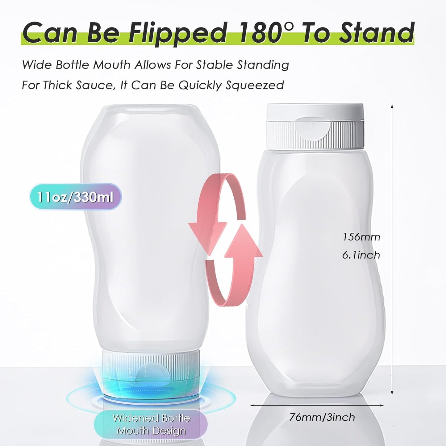 Condiment Squeeze Bottles for Ketchup Hot Sauce Liquids Oil with Caps for Condensed Milk and
