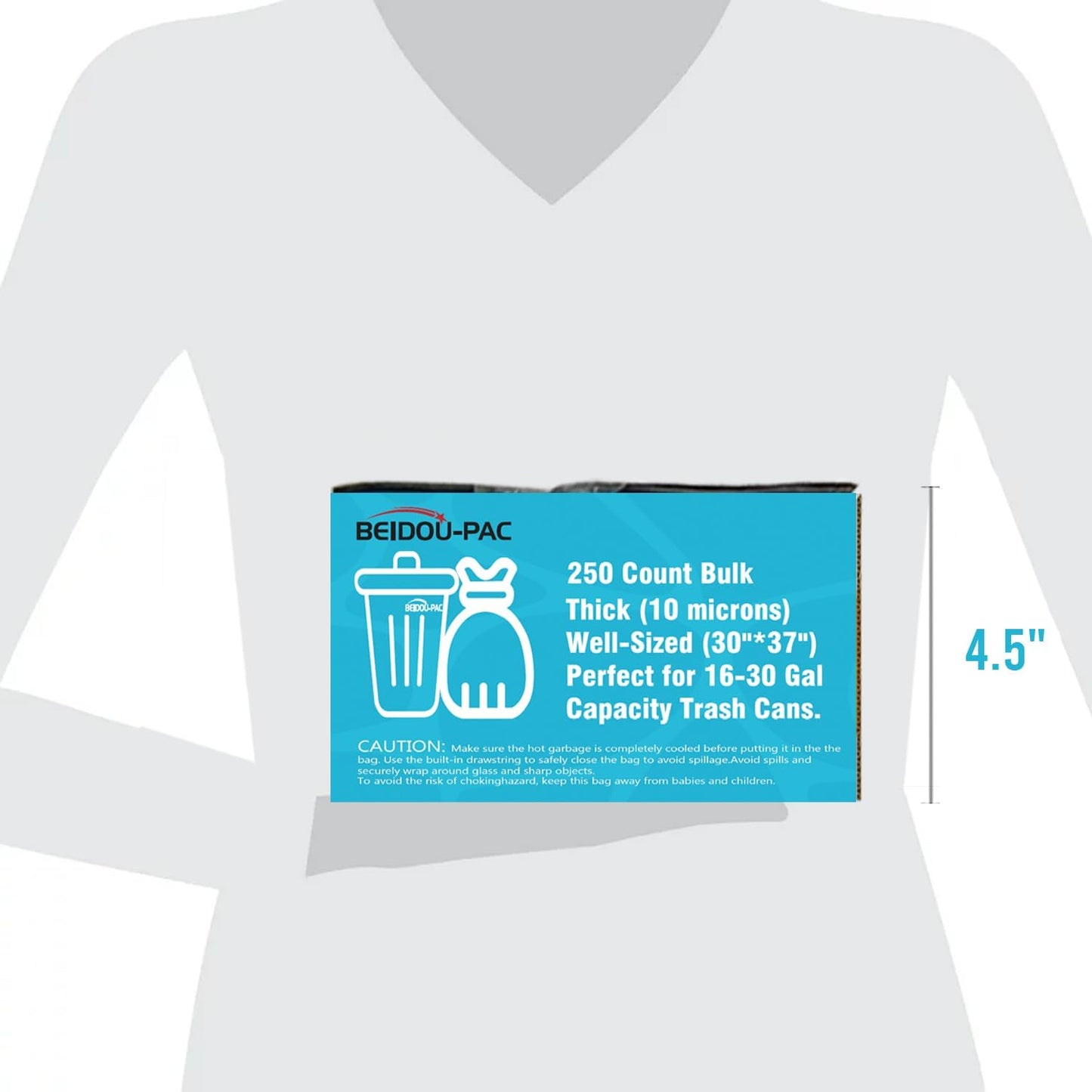 16-18-20-30 Gallon Trash Bags, 250 Count Bulk, Clear Plastic Recycling Bags, Multi-purpose Garbage