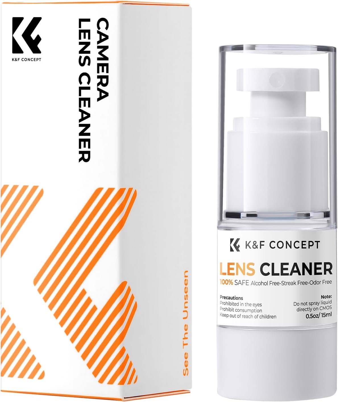 K&F CONCEPT Spray and Microfiber Lens Cleaner Care Kit, Non-Flammable Camera Lens Cleaner and