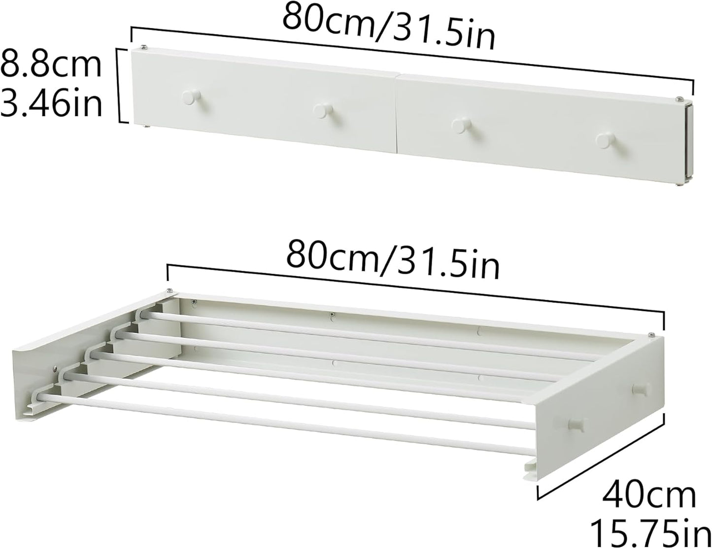 Clothes Drying Rack,Laundry Hanging Rack Collapsible,Wall Mounted Drying Rack for Laundry,Foldable
