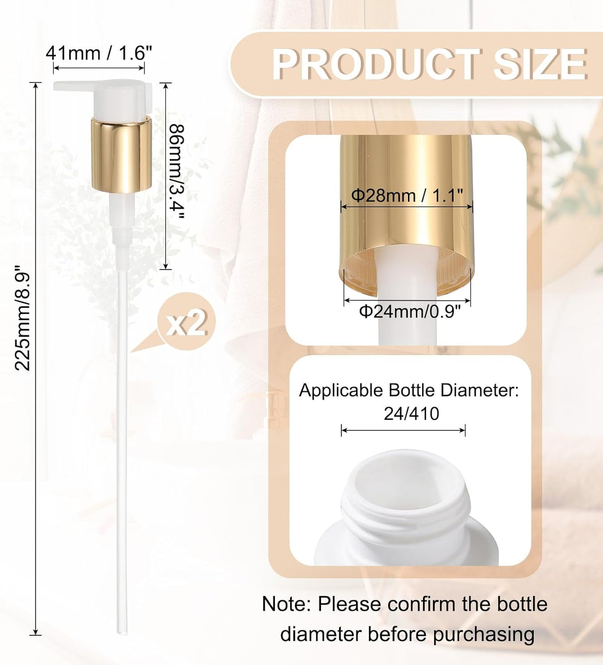 uxcell 2 Pcs Soap Dispenser Pump Heads, Hand Soap Dispensers Top Pumps Replacement Clip-on Pumphead