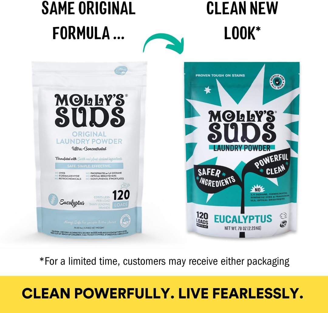 Molly's Suds Original Laundry Detergent Powder | Clean Laundry Detergent Powder for Sensitive Skin