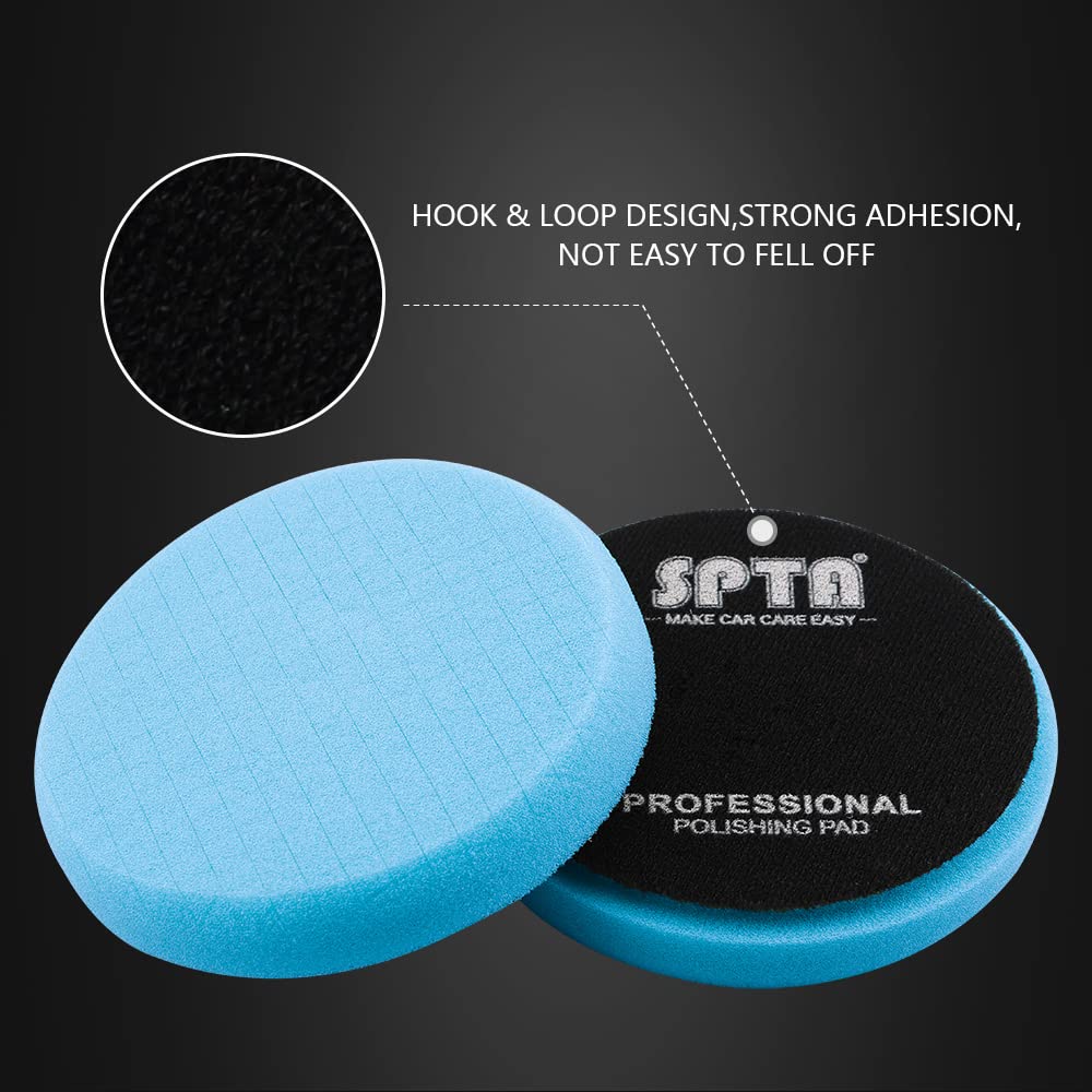 Blue Polish Pad, Buffing Polishing Pads, SPTA 1Pc 5.5 Inch Face for 5 Inch 125mm Backing Plate