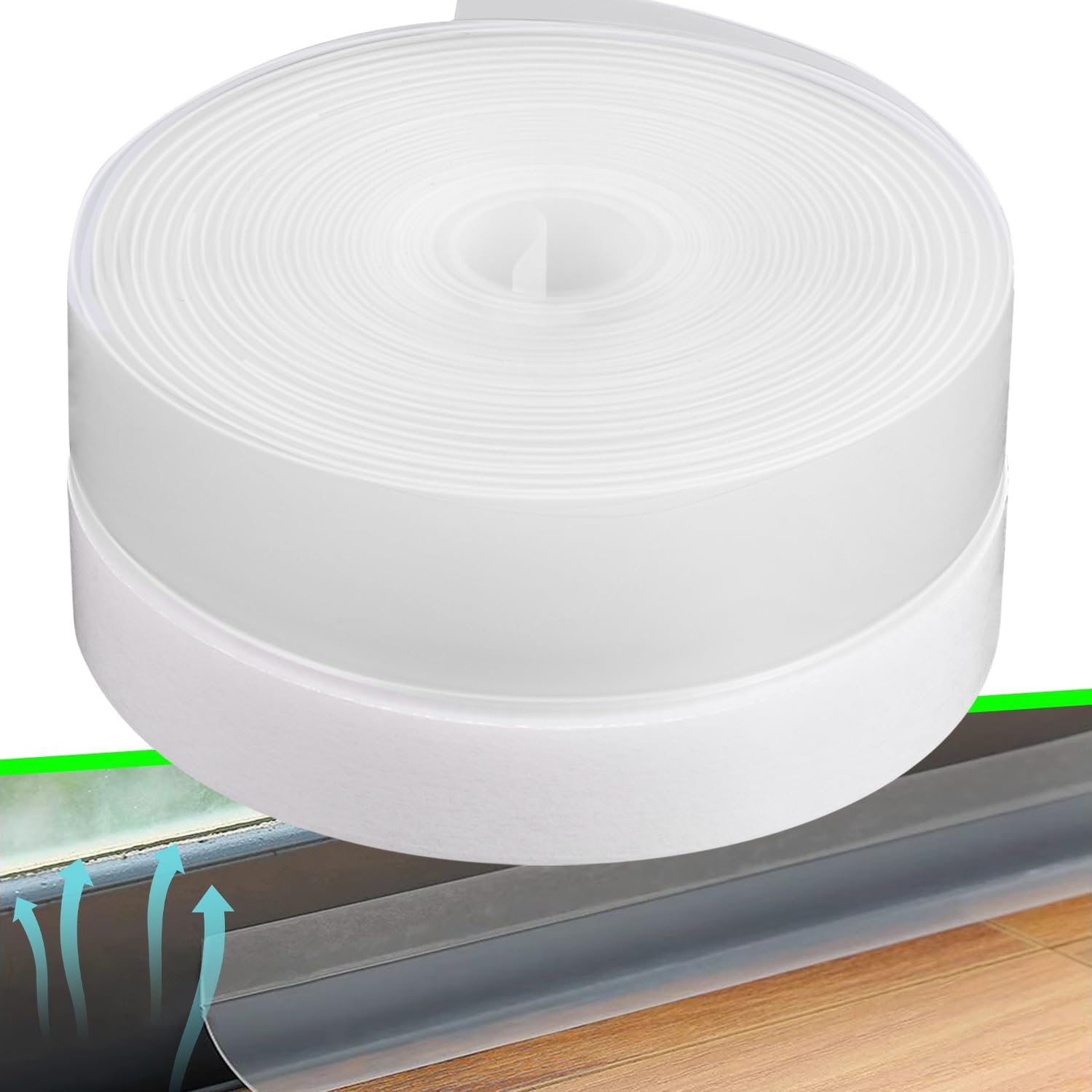 Weather Stripping Door Seal Strip 33 Feet Strip Bottom Draft Insulation Stopper Weatherproof