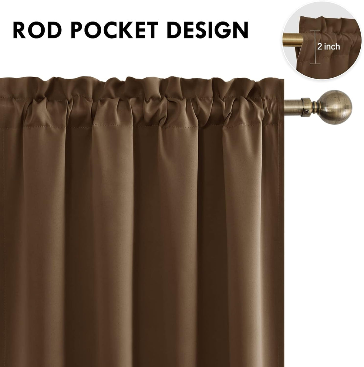 DWCN Blackout Curtains Room Darkening Thermal Insulated Bedroom Curtains Window Curtain Panels, 52