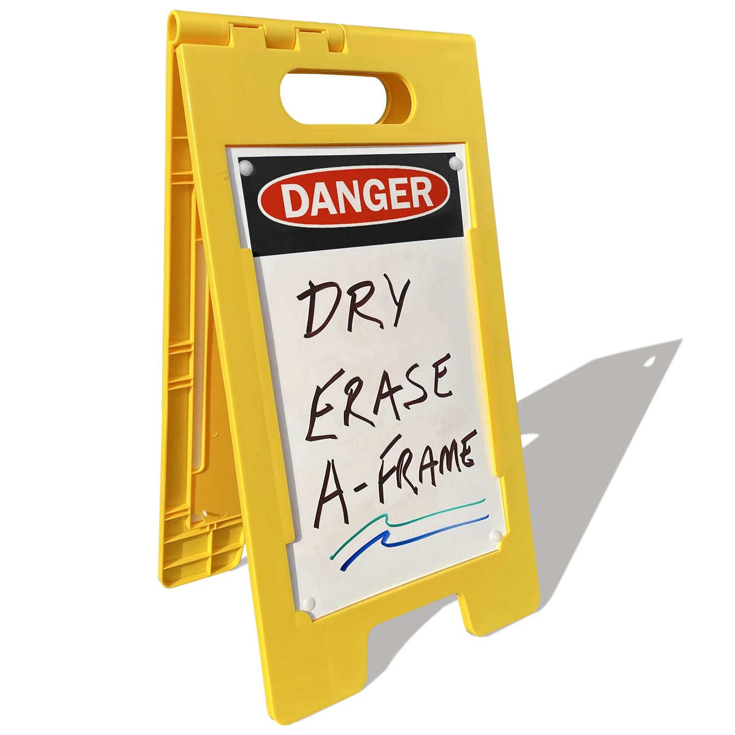 SmartSign 25 x 12 inch “Danger” Dry Erase Two-Sided Folding Floor Sign, Write-On, Portable and