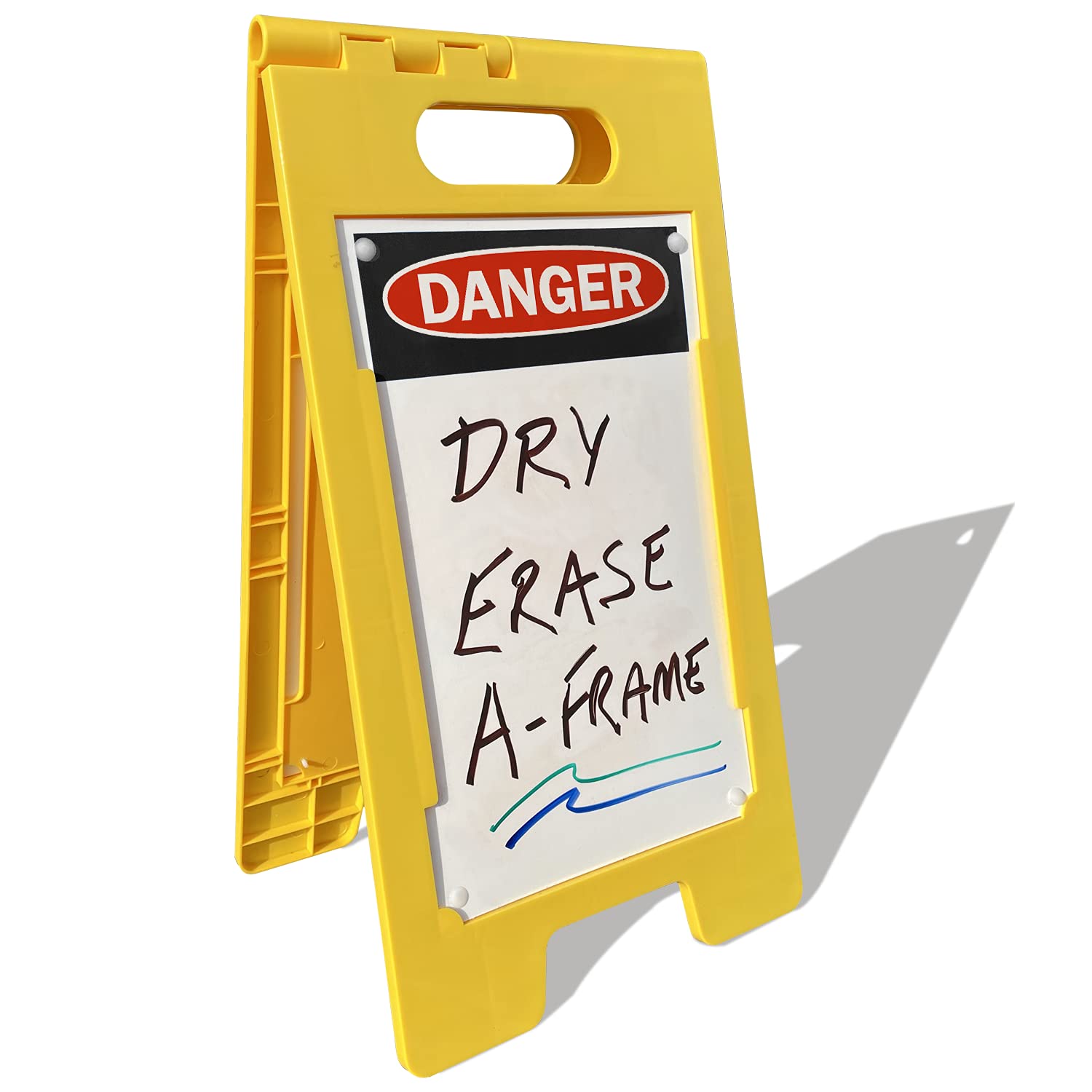 SmartSign 25 x 12 inch “Danger” Dry Erase Two-Sided Folding Floor Sign, Write-On, Portable and