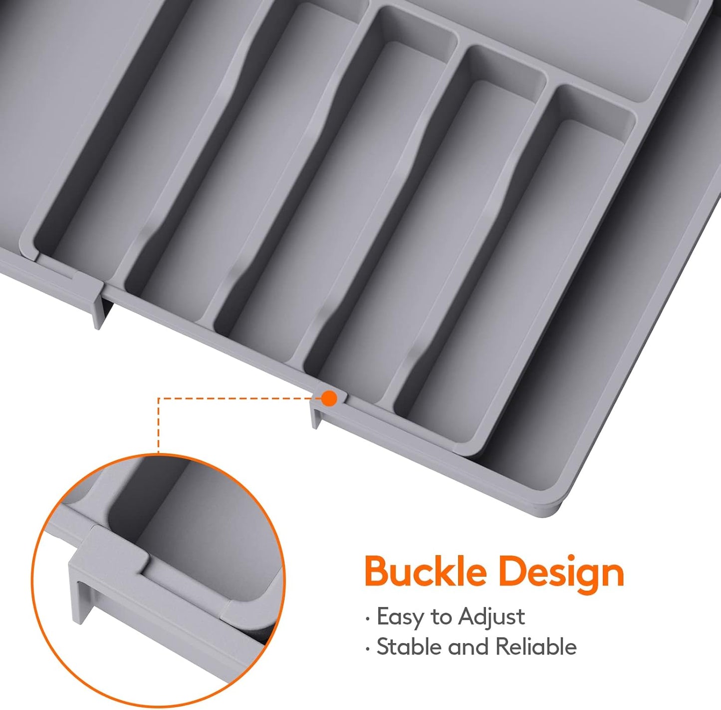 Lifewit Silverware Drawer Organizer, Expandable Utensil Tray for Kitchen, BPA Free Flatware and